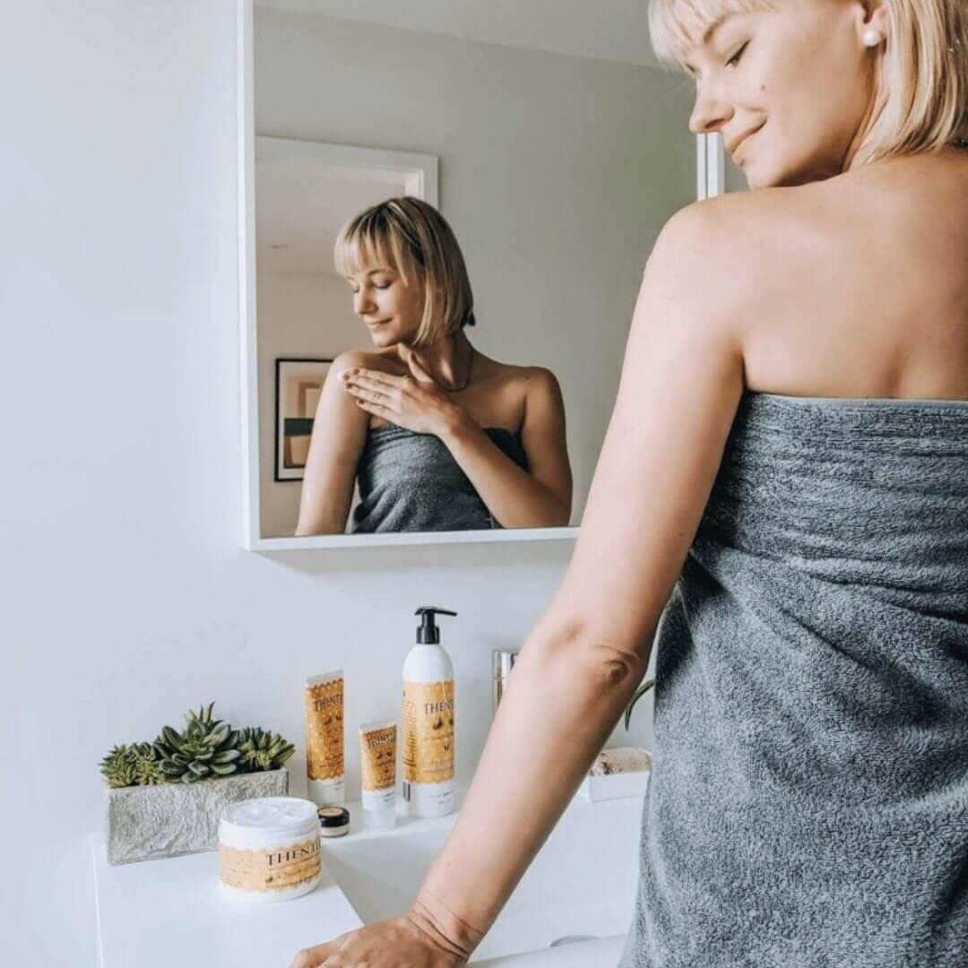 Thentix Skin Conditioner is the best moisturizer for dry skin, an effective acne treatment, and the best hand cream. Its natural formula deeply nourishes and hydrates even the driest skin, while preventing breakouts and reducing inflammation.