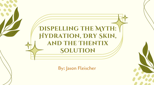 Title graphic for article on hydration products for skin, dispelling myths about hydration and dry skin.