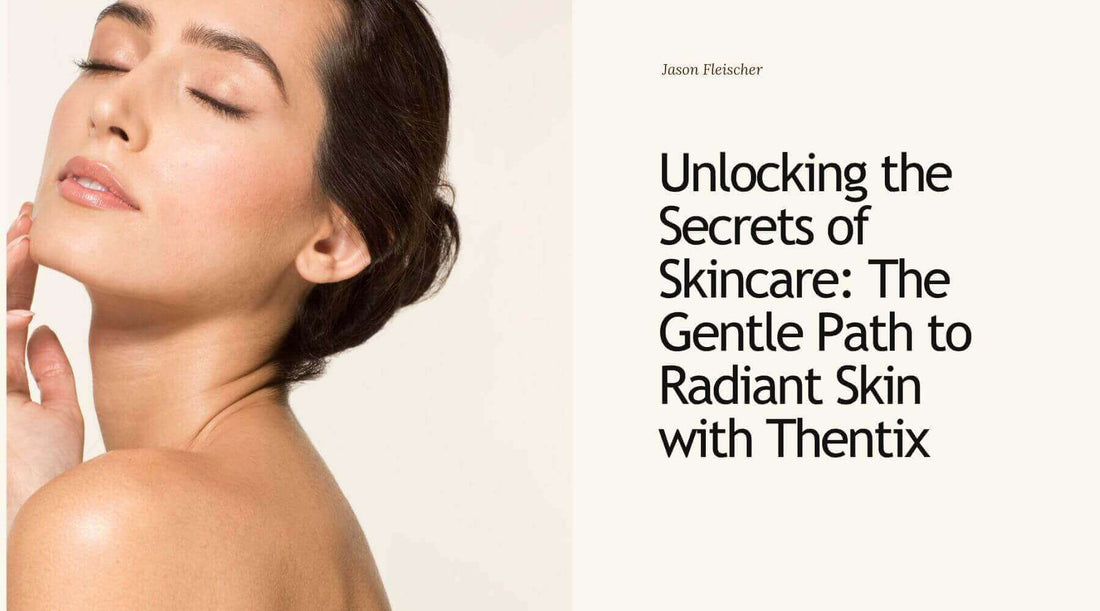 A woman with radiant skin demonstrating the benefits of gentle skincare products for glowing beauty.